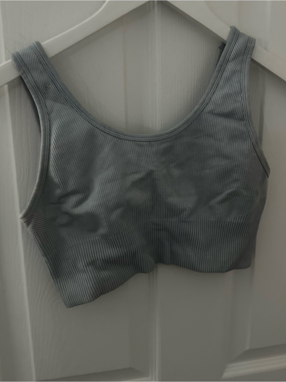 Light Blue Ribbed Sports Bra